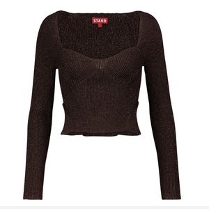 Staud Knit top. Worn once. Sparkly Burgundy knit